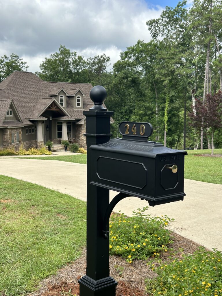 New mailbox in a residential neighborhood