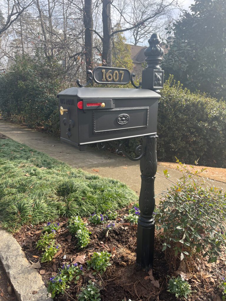 Lovely mailbox in a residential setting.