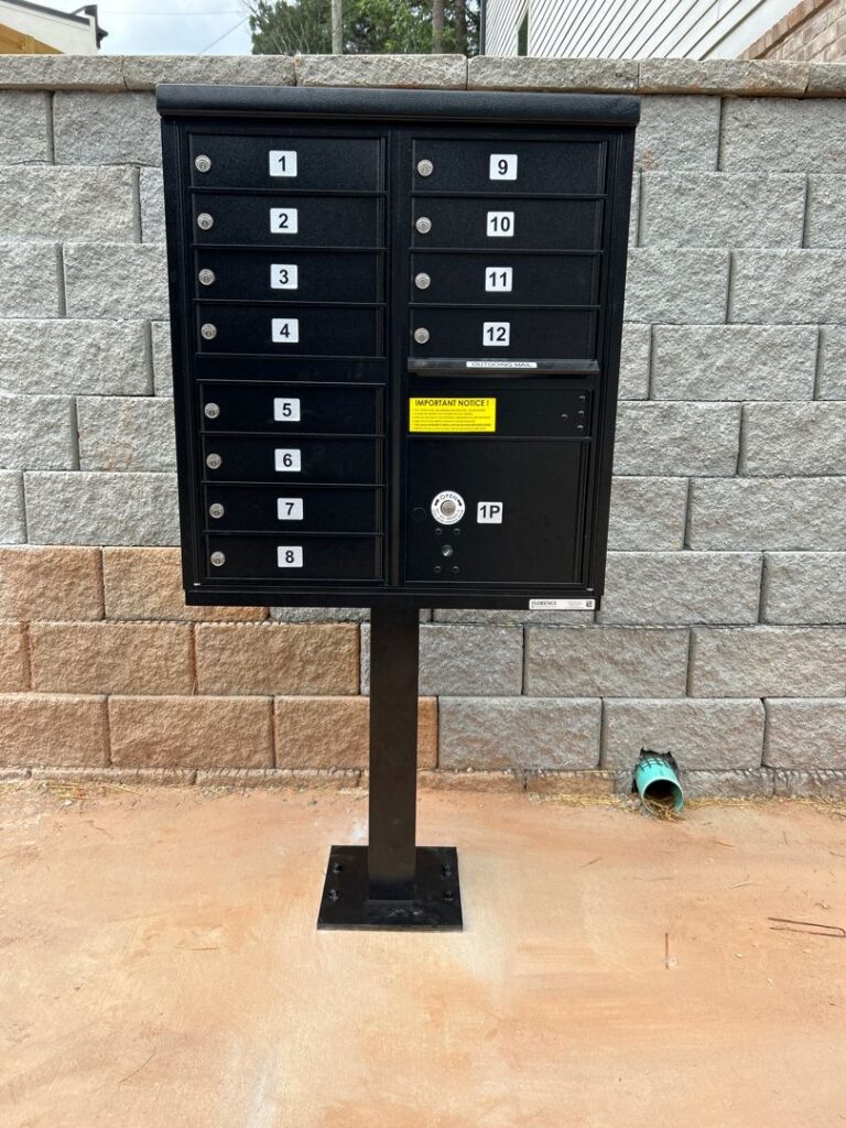 Image of attractive centralized mailboxes.