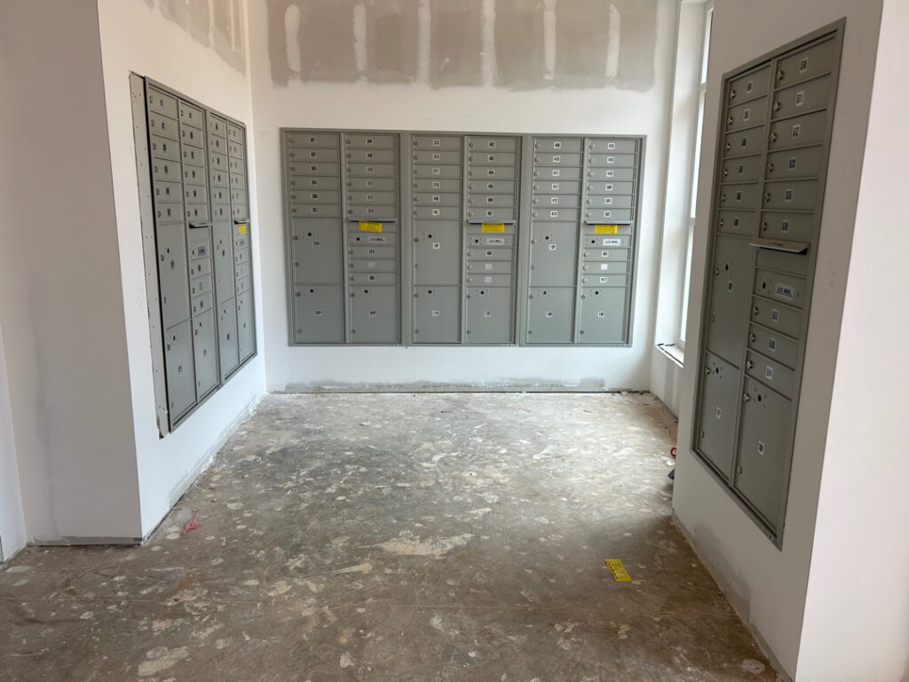 Interior cluster mailboxes at Twin Lakes