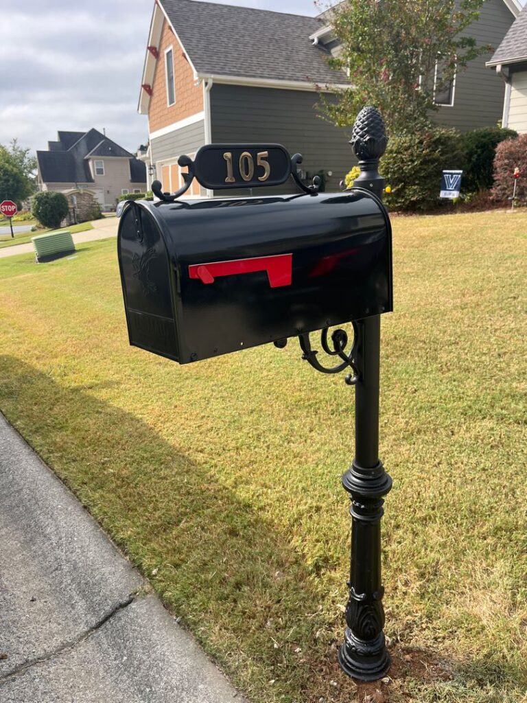 Image of new mailbox in a residential neighborhood