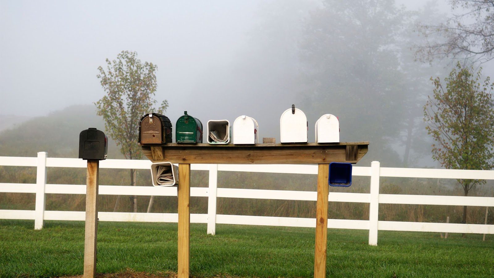 Rows of mailboxes